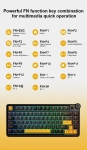 Aula геймърска механична клавиатура Wireless Gaming Mechanical Keyboard AU75 - Bloomfield Switch [Linear] (English US), Turmeric yellow