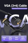 Vention Кабел за монитор Cable VGA HD15 M / M 2.0m Gold Plated, 2 Ferrites - DAEBH