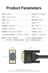 Vention Кабел за монитор Cable VGA HD15 M / M 1.5m Gold Plated, 2 Ferrites - DAEBG