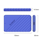 Orico кутия за диск Storage - Case - 2.5 inch USB3.0 BLUE - 25PW1-U3-BL