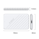 Orico кутия за диск Storage - Case - 2.5 inch USB3.0 WHITE - 25PW1-U3-WH