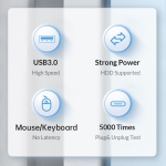 Orico хъб HUB USB3.1 3 port - 2 x USB3.0, 1 x Type C, Black - PWC2U-C3-015-BK