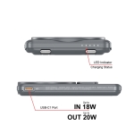 Външна батерия Verbatim Charge 'n' Go 2C Power Bank Magnetic Wireless 5000mAh with 2 USB-C Cables & Stand Grey