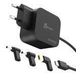 j5create Зарядно 67W GaN PD USB-C® Mini Charger с 4.5 mm 3 вида DC конвертора