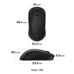 Геймърска безжична мишка ZOWIE U2-DW 4K, 2.4G, Черна