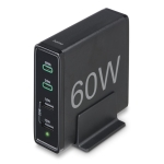 HAMA Зарядна станция 4 порта, 60W, 2 x USB-C, 2 x USB-A, PD, Fast Charge