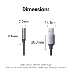 Vention външна звукова карта USB Sound card 1-Port 0.25M Gray - CVFHC