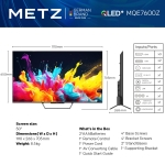 Телевизор METZ 50MQE7600Z, 50"(126 см), QLED+,Anti-Glare Google TV, 4K/UHD, 60Hz