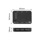 HDMI суич ACT AC7841, 5/1, 3D, 4K@60Hz, Черен