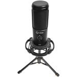 LORGAR Voicer 721, Gaming Microphone, Black, USB condenser microphone with tripod stand, pop filter, including 1 microphone, 1 Height metal tripod, 1 plastic shock mount, 1 windscreen cap, 1,2m metel type-C USB cable, 1 pop filter, 154.6x56.1mm