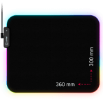 Lorgar Steller 913, Gaming mouse pad, High-speed surface, anti-slip rubber base, RGB backlight, USB connection, Lorgar WP Gameware support, size: 360mm x 300mm x 3mm, weight 0.250kg