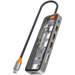 CANYON hub DS-13 7in1 4k USB-C Transparent Space Grey