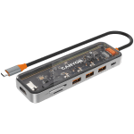 CANYON hub DS-13 7in1 4k USB-C Transparent Space Grey