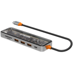 CANYON hub DS-13 7in1 4k USB-C Transparent Space Grey
