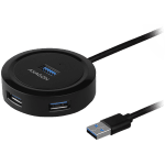 AXAGON HUE-P1A 4x USB3.2 Gen 1 ROUND hub, micro USB power IN, 30cm USB-A cable