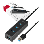 AXAGON HUE-S2BL 4x USB3.0 Charging Hub 1.2m Cable, MicroUSB Charging
