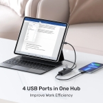Unitek хъб HUB USB-C 4 port - 4 x USB3.0 Black - Y-3089Z01