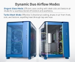 Montech кутия KING 95 Pro, Dual Chamber Mid-tower Case, 6 ARGB Fans, 2 Front Panels, Prussian Blue