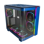 Montech кутия KING 95 Pro, Dual Chamber Mid-tower Case, 6 ARGB Fans, 2 Front Panels, Prussian Blue