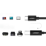 Кабел за принтер UGREEN US241 USB-C към USB-B 2.0, 1 м - черен