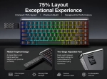 Aula геймърска механична клавиатура Wireless Gaming Mechanical Keyboard HERO 75 HE - Stormrise Magnetic Switch [Linear] (English US), Black