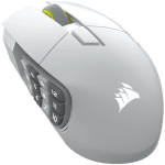 CORSAIR SCIMITAR ELITE WIRELESS SE Gaming Mouse, Wireless, White, 33000 DPI, Optical