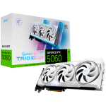 MSI Video Card NVIDIA GeForce RTX 5060 8G GAMING TRIO OC WHITE, 8GB GDDR7, 128-bit, 2640 MHz Boost, 3840 CUDA Cores, PCIe 5.0 (x8), 3x DP 2.1b, HDMI 2.1b, RAY TRACING, Triple Fan, 155W TDP, 8-pin PCIe Power, G-SYNC, 3Y