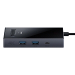 Докинг станция Baseus PioneerJoy 8-в-1 USB-C хъб – HDMI 4K@60Hz + HDMI 4K@30Hz + DisplayPort 8K@30Hz + VGA + 2x USB-A 3.0 + 2x USB-C – WKYY030413 - сив