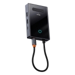 Докинг станция Baseus PioneerJoy 8-в-1 USB-C хъб – HDMI 4K@60Hz + HDMI 4K@30Hz + DisplayPort 8K@30Hz + VGA + 2x USB-A 3.0 + 2x USB-C – WKYY030413 - сив