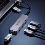 Докинг станция Orico YSA2-U3 USB-A/USB-C Hub 1x USB-A 3.0 + 6x USB-A 2.0 - Сив
