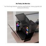 Montech кутия KING 65 Pro, Dual Chamber Mid-tower Case, 3 ARGB Fans, Black