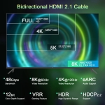 VCom Кабел HDMI v2.1 M / M 2.0m  - 8K Dolby Vision HDR, Black/Grey - CG805-2.0m