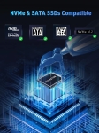 VCom външна кутия за диск Storage Case - M.2 NVMe/SATA/NGFF M/B key - 10Gbps USB3.1 Type-C/A - CU850SN