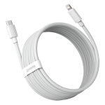 Кабел Baseus TZCATLZJ-02 USB-C към Lightning за бързо зареждане 2 броя, PD 20W, 1.5м - бял