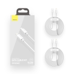 Кабел Baseus TZCATLZJ-02 USB-C към Lightning за бързо зареждане 2 броя, PD 20W, 1.5м - бял
