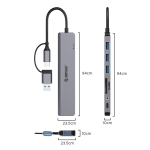 Orico хъб HUB USB3.0/2.0 HUB 8 port USB-C/A - YSA8-U3-GY-BP
