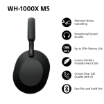 Слушалки с шумопотискане Sony WH-1000XM5 WH1000XM5SAB.CE7 - черни