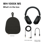 Слушалки с шумопотискане Sony WH-1000XM5 WH1000XM5SAB.CE7 - черни