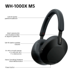 Слушалки с шумопотискане Sony WH-1000XM5 WH1000XM5SAB.CE7 - черни