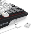 Bluetooth и безжична механична геймърска клавиатура Redragon Artemis Pro Anime K719GF-RGB-PRO RGB осветление - черно с бяло