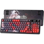 Bluetooth и безжична механична геймърска клавиатура Redragon Artemis Pro Anime AK K719AK-RGB-PRO с червено RGB осветление - черна