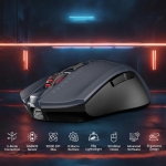 Безжична Bluetooth и кабелна геймърска мишка Redragon Fyzu Lite M995GB-LIT - черна със сиво