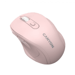 Canyon 6 buttons wireless 2.4Ghz mouse, MX8650A Sensor, DPI up to 1600,Injection case, 3 M life times left and right switches, 2xAAA battery, ABS material. Size: 105x71x40mm, Weight: 59g, Pink