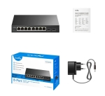 Комутатор Cudy GS108ES2 8-Port Gigabit Easy-Managed Switch 10/100/1000M RJ45 Ports 2 Gigabit SFP ports Desktop Metal Case Local management via Web GUI support STP/RSTP MAC Management Cudy Cloud APP