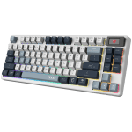 MSI FORGE GK600 TKL WIRELESS SKY - Hot-Swappable Mechanical Switches, PBT Keycaps, Sound-Dampening Foam and Gaskets, Integrated Display, RGB LED, 2.4GHz, BT, USB-C