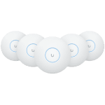 UniFi U7-Pro (5-pack) Wi-Fi 7 Access Point, 688 Mb/s at 2.4 GHz, 2880 Mb/s at 5 GHz, 5760 Mb/s at 6GHz