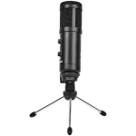 LORGAR Soner 313, Gaming Microphones, Black, USB condenser microphone with Volume Knob & Echo Kob, including 1x Microphone, 1 x 2.5M USB Cable, 1 x Tripod Stand, 1 x User Manual, body size: Φ47.4*158.2*48.1mm, weight: 243.0g
