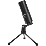 LORGAR Voicer 521, Gaming Microphone, Black, USB condenser mic with Volume Knob, 3.5MM headphonejack, mute button and led indicator, package including 1x F5 Microphone, 1 x 2M type-C USB Cable, 1 xTripod Stand