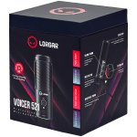 LORGAR Voicer 521, Gaming Microphone, Black, USB condenser mic with Volume Knob, 3.5MM headphonejack, mute button and led indicator, package including 1x F5 Microphone, 1 x 2M type-C USB Cable, 1 xTripod Stand