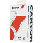 CANYON UC-42, cable, U4-CC-5A2M-E, USB4 TYPE-C to TYPE-C cable assembly 20G 2m 5A 240W(ERP) with E-MARK, CE, ROHS, white